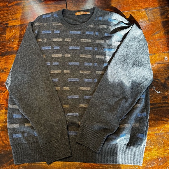 Vtg Per Me Uomo Australia Sweater Italian Extra Fine Merino Wool Gray Size XL - Picture 6 of 6